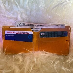 Yellow Walpier Butero Italian leather minimalist wallet